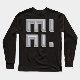 Super 3D MINI text in silver Long Sleeve T-Shirt